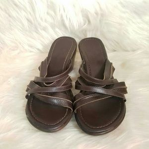 Predictions Strappy Leather Wedge Sandal S…